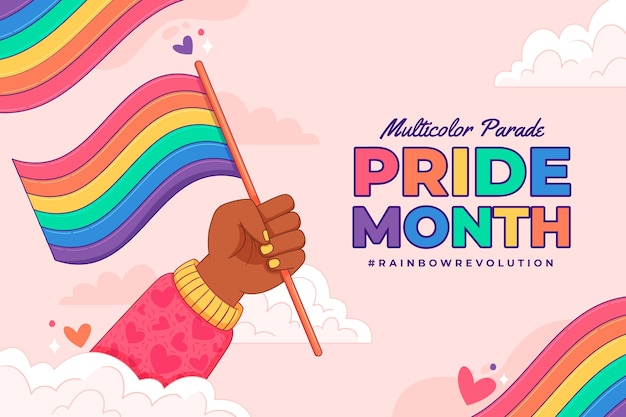 Handgetekende achtergrond voor de Pride-maandviering