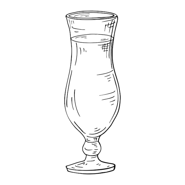 Handgetekende alcoholdrank Schetscocktail voor bar- of pubmenu Vectorillustratie