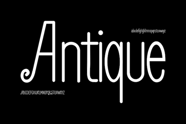 Handgetekende antieke creatieve vector penseel display alfabet lettertype ontwerp