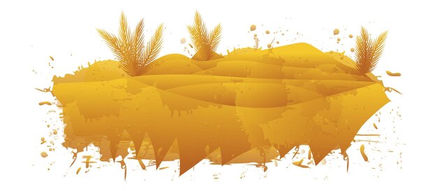 Vector handgetekende aquarel gouden gewassen veld illustratie ontwerp met gras water berg boom gewassen en veld voor posters flyers boekomslagen en gedrukte media ontwerp