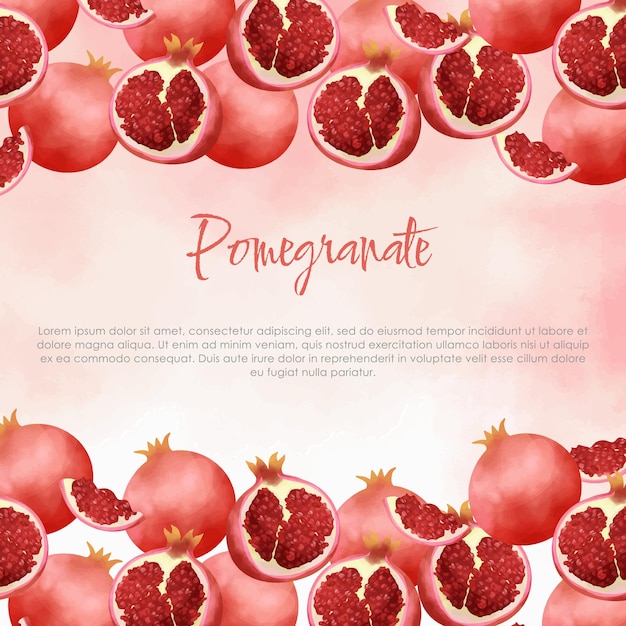 Handgetekende banner met een granaatappel