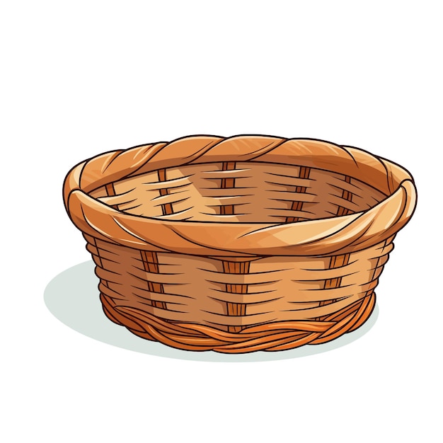 Handgetekende basket cartoon vector illustratie clipart witte achtergrond