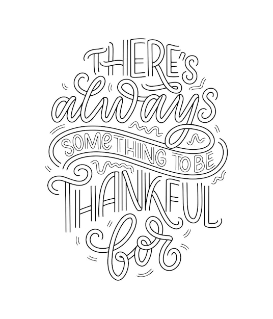 Handgetekende belettering citaat over thanksgiving. coole zin voor print- en posterontwerp. inspirerende slogan. vector illustratie