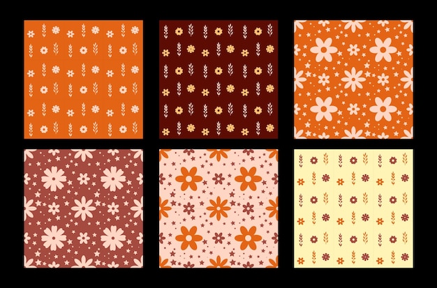 handgetekende bloem doodle herfst herfst naadloze patroon achtergrond met decoratieve naadloze patronen