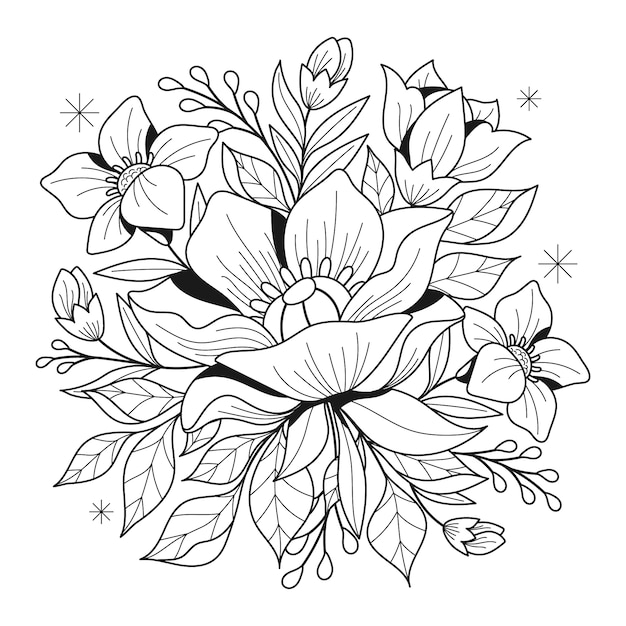 Handgetekende bloemillustratie