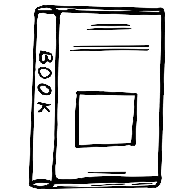 Handgetekende boek doodle. Lijn kunststijl. lijntekening stijl, vector design.