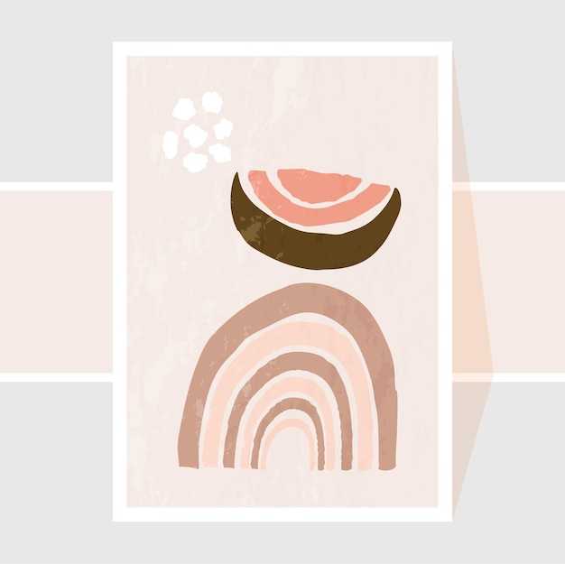 Handgetekende boho kunst aan de muur