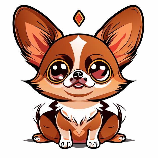 Vector handgetekende cartoon chihuahua illustratie