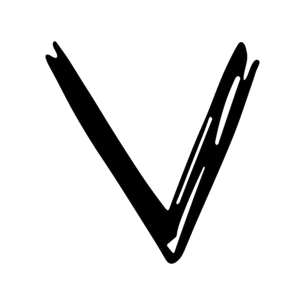 Handgetekende checkmark illustratie Marker rechts teken clipart Inkt scribble checkbox Eenvoudig element