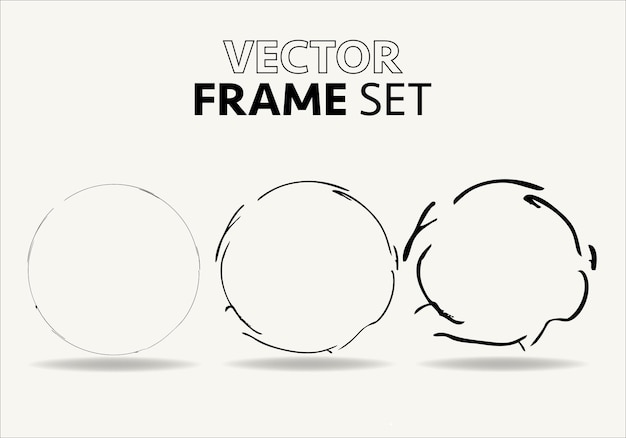 Handgetekende cirkels schets frame vector set Rondes krabbel lijn cirkels Vector illustraties