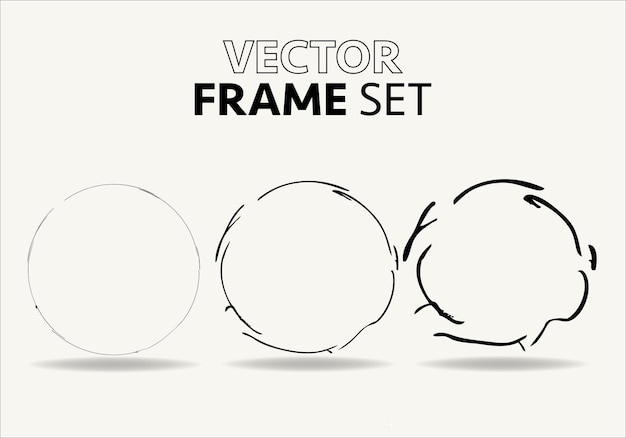 Vector handgetekende cirkels schets frame vector set rondes krabbel lijn cirkels vector illustraties