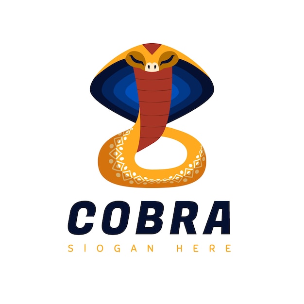 Vector handgetekende cobra logo sjabloon