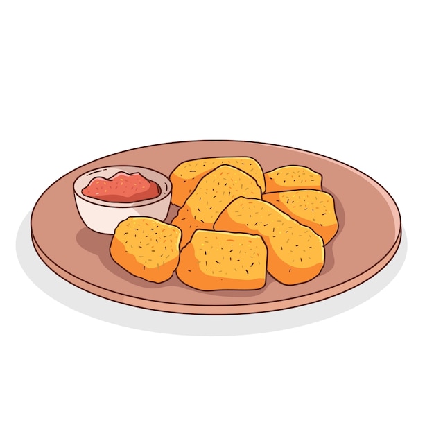 Vector handgetekende croquetas-illustratie