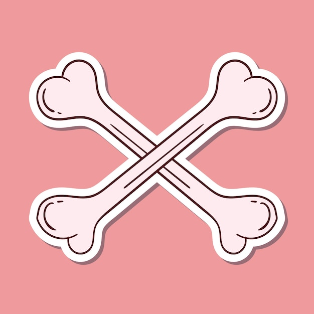 handgetekende crossbones doodle illustratie voor stickers enz