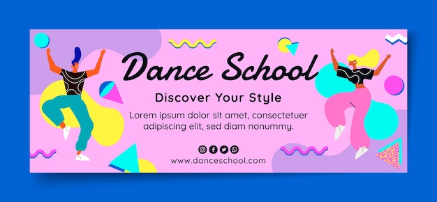 Handgetekende dansschool facebook cover
