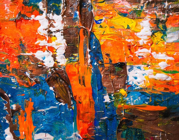 Handgetekende digitale abstracte kunstpanorama met levendige kleuren en gestructureerd ontwerp