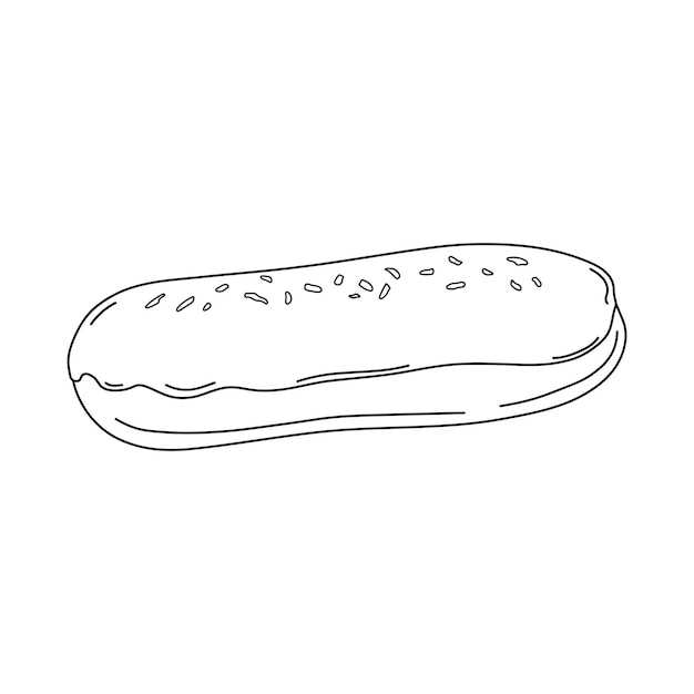 Handgetekende eclair-icone Cartoon Vector-illustratie geïsoleerd op witte achtergrond