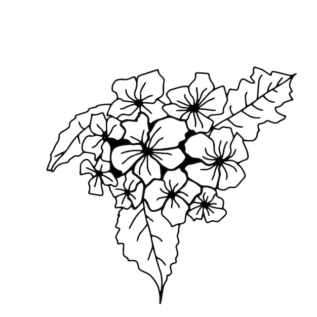 Handgetekende eenvoudige bloem vector tekening Voor feestelijke seizoensgebonden ontwerp ansichtkaarten uitnodigingen