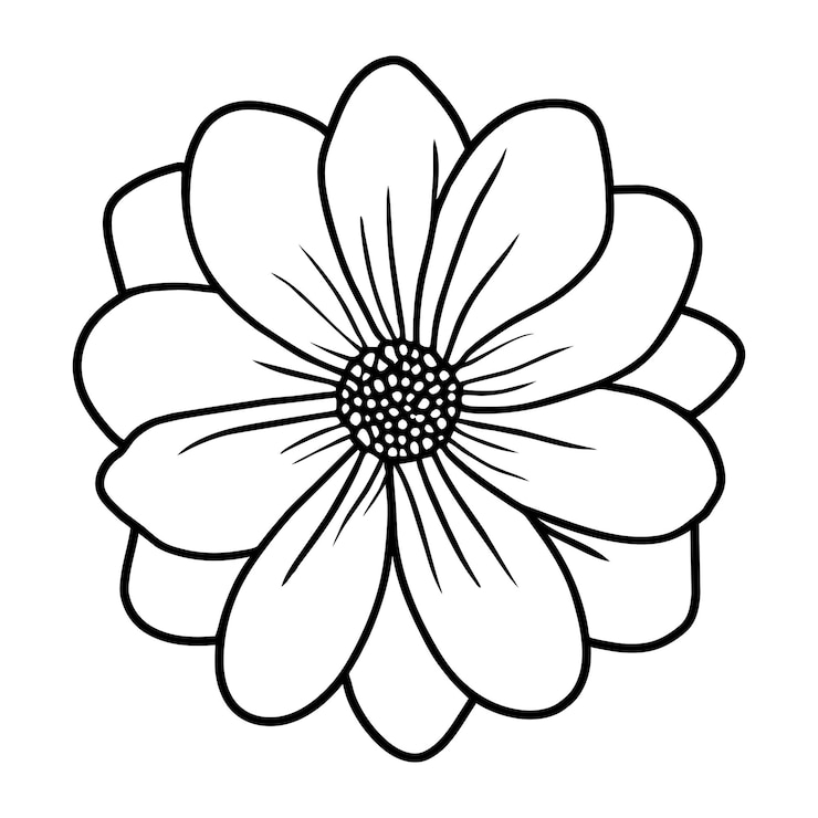 Vector handgetekende eenvoudige bloemillustratie