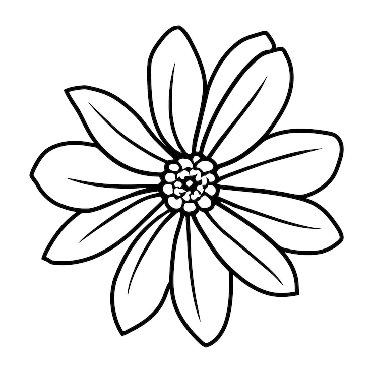 Vector handgetekende eenvoudige bloemillustratie