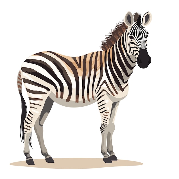 Vector handgetekende effen kleur zebra illustratie