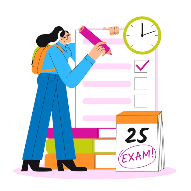 Handgetekende examenillustratie