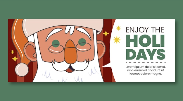 Vector handgetekende fijne feestdagen kerstbanner