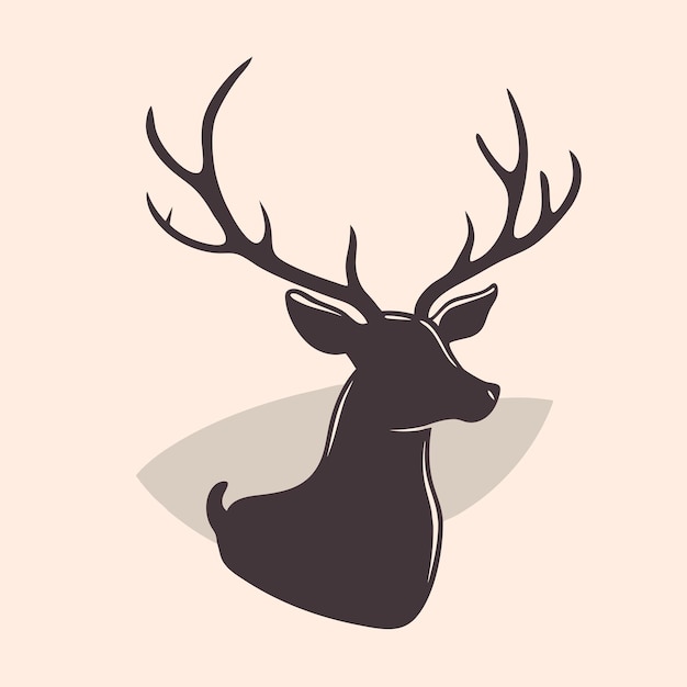 Handgetekende flying deer silhouette illustratie geïsoleerde witte achtergrond 21