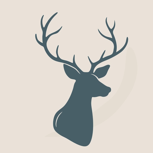 Handgetekende flying deer silhouette illustratie geïsoleerde witte achtergrond 26