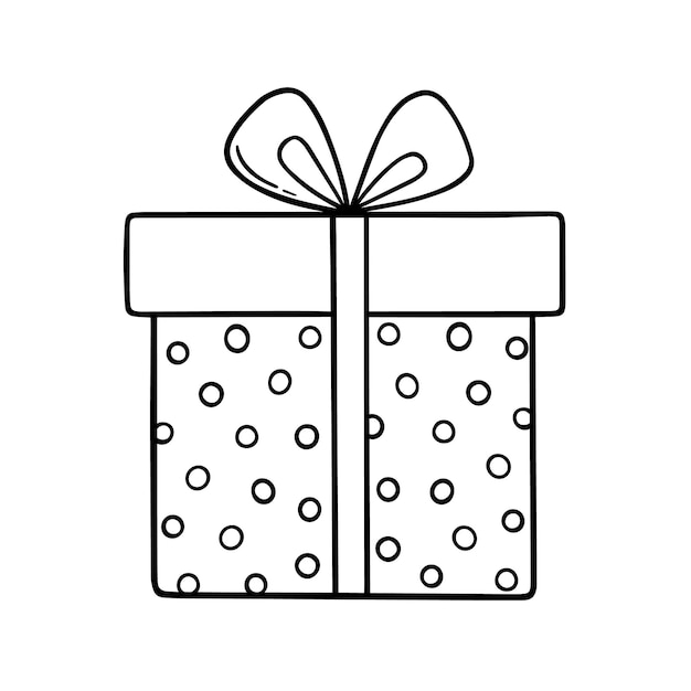 Handgetekende geschenkdoos doodle schetsstijl