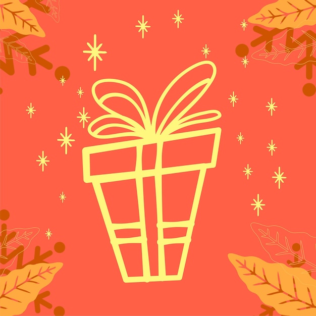 Vector handgetekende gift box cover doodle illustratie