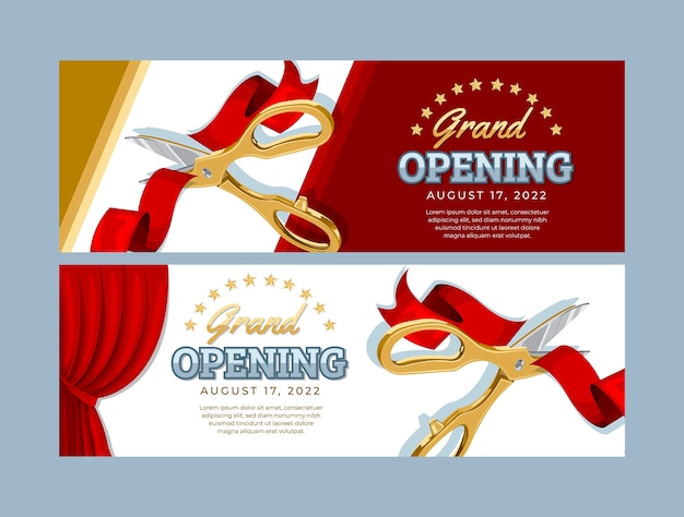 Vector handgetekende grote opening horizontale banner