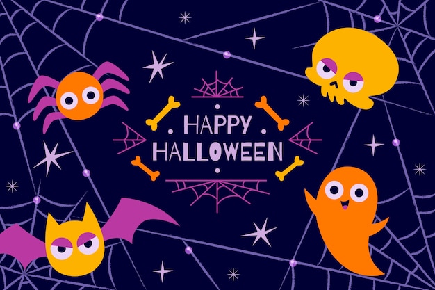 Vector handgetekende halloween-achtergrond