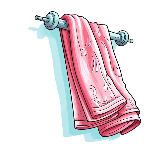 Vector handgetekende handdoek cartoon vector illustratie clipart witte achtergrond