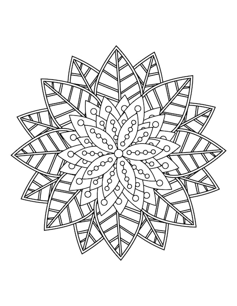 handgetekende illustratie, bloemen kleurboek voor volwassenen. mandala kleurplaten naadloos printen.