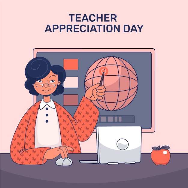 Vector handgetekende illustratie van de nationale dag van waardering voor leraren