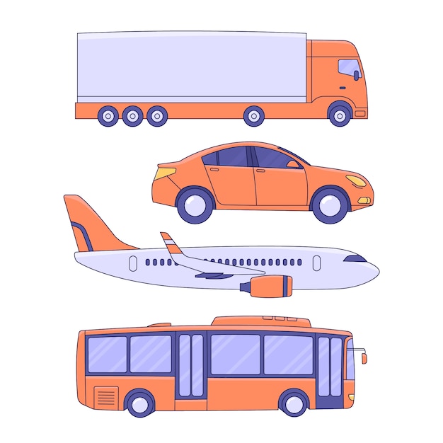 Handgetekende illustratie van de transportlogistiek