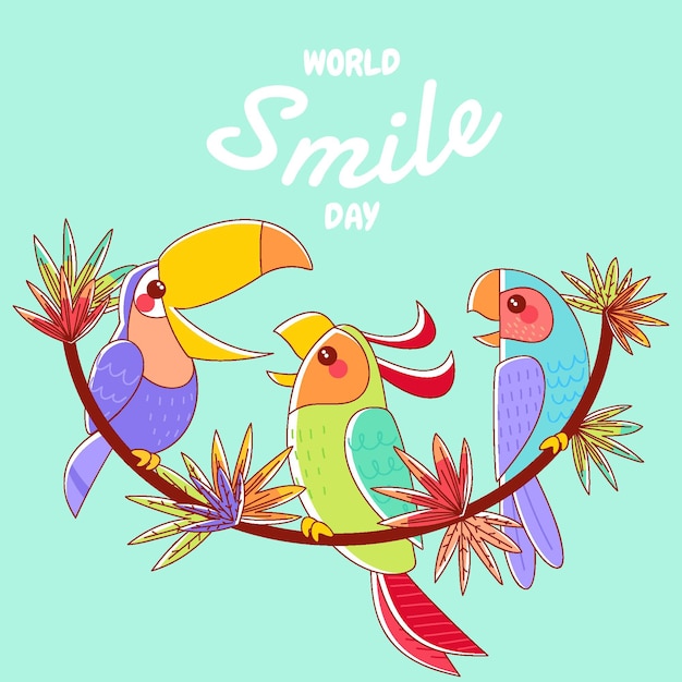 Handgetekende illustratie van de wereldglimlachdag