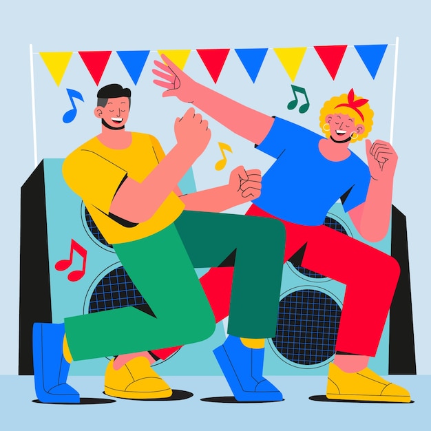 Vector handgetekende illustratie van een muziekfestival