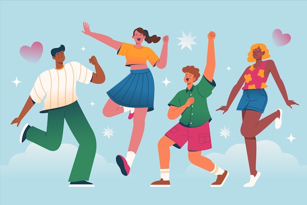 Handgetekende illustratie van geluk