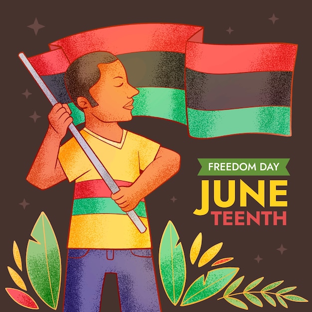 Vector handgetekende illustratie van juneteenth