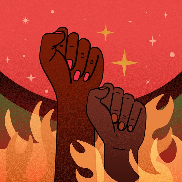 Handgetekende illustratie van Juneteenth