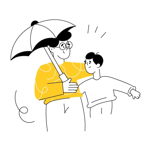 Handgetekende illustratie van vaderliefde
