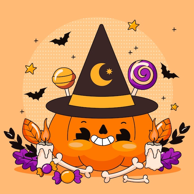 Vector handgetekende illustratie voor halloween-feest