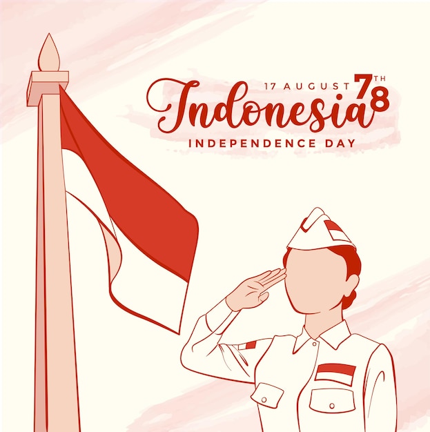 Handgetekende indonesische onafhankelijkheidsdag of dirgahayu kemerdekaan indonesië ke 78