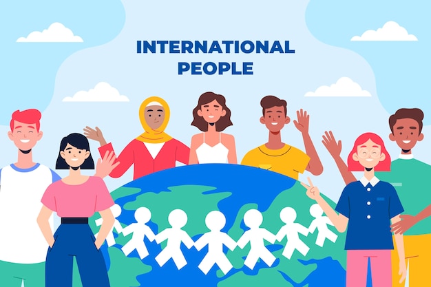 Handgetekende internationale achtergrond