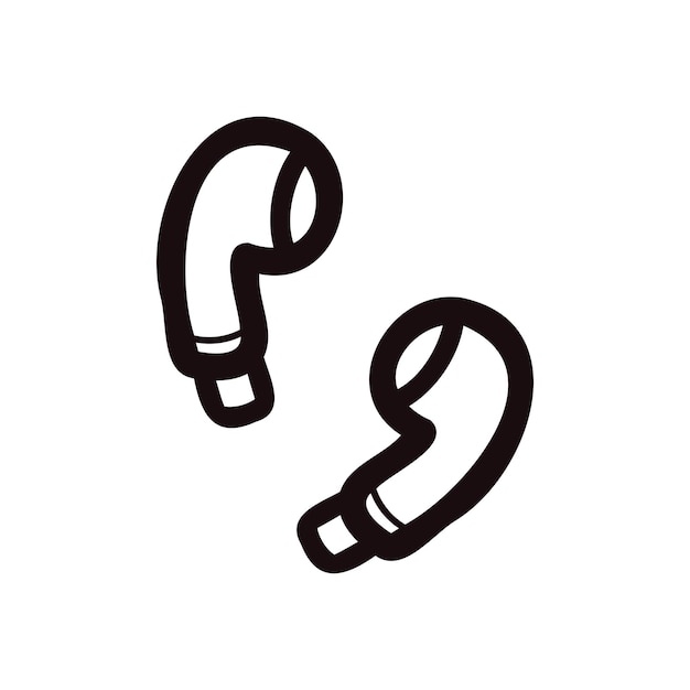 Handgetekende koptelefoon in doodle stijl