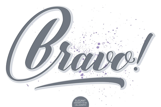 Vector handgetekende letters bravo.