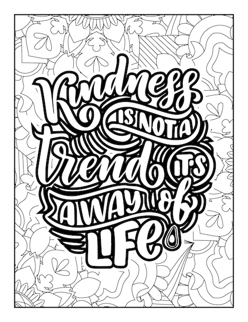 Handgetekende letters vectorillustratie Inspirerende citatenQuotes Kleurplaten AdultKids