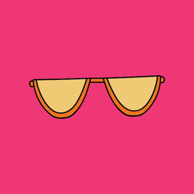 Handgetekende leuke en trendy vector clipart van zonnebrillen voor de zomer tegen felle zon ultraviolet